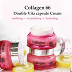 Collagen Face Cream Moisturizer, 66% Collagen Content, Hydrating & Firming, PDRN + Vitamin Capsule Cream, Korean Skincare, 50ml