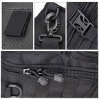 Tactical Sling Bag Pack Military Assault Rucksack Shoulder Bag Backpack Chest Pack Handbag Waterproof for Travel Hiking Camping Trekking Exploring Fishing Hunting (Pythons Grain Black)