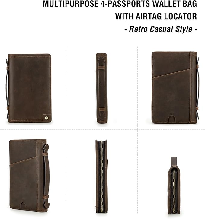 Top Grain Leather Travel Passport Wallet Holder Case - Image 8