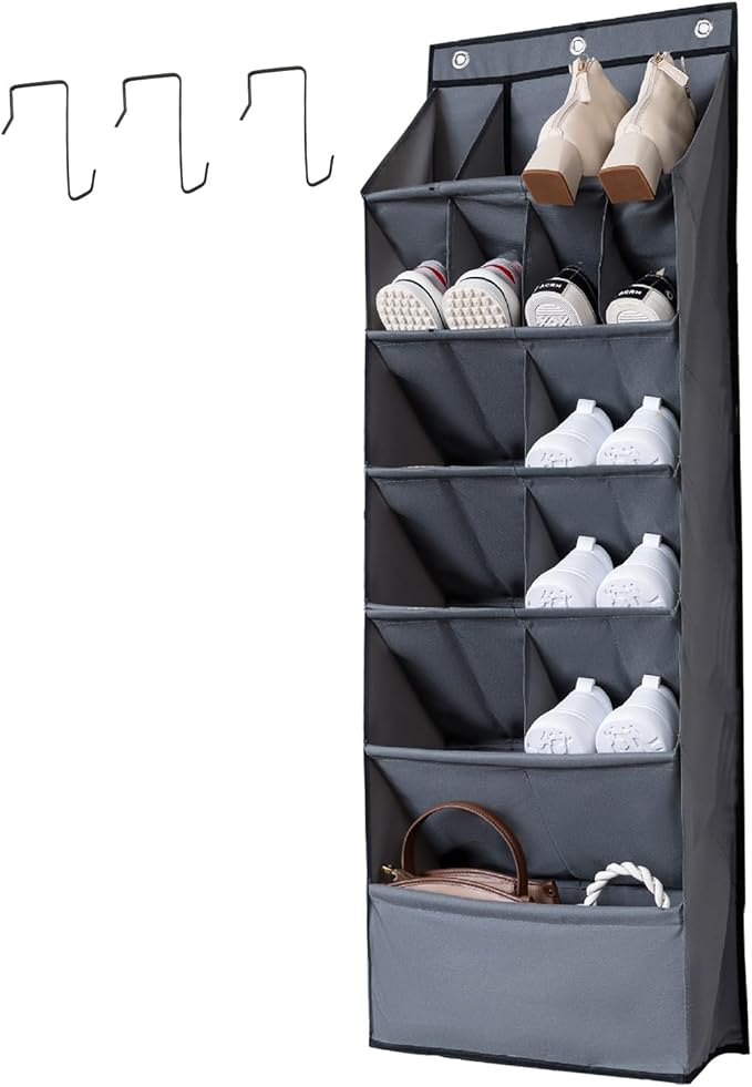Over the Door Shoe Organizer, Oxford 600D Fabric Shoe Storage Rack by NELLHOMY