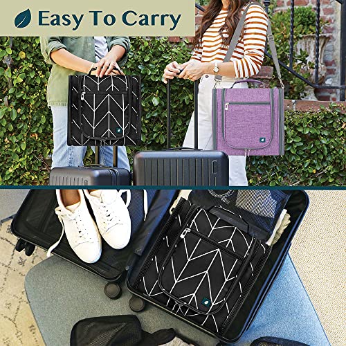 Extra Large Toiletry Bag Travel Bag for Women Men (Extra Large (12x6x12.5) / Black Chevron)