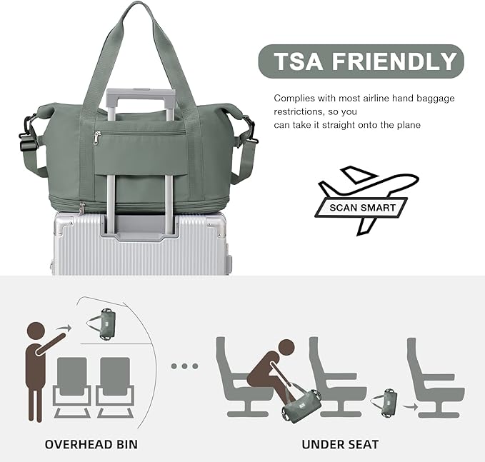 Travel Duffel Bag, Sports Tote Gym Bag, Shoulder Weekender Overnight Bag - Image 4