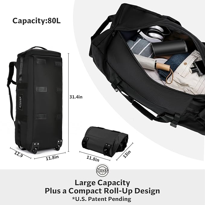 STOVER 80L Rolling Duffel Bag - Image 2