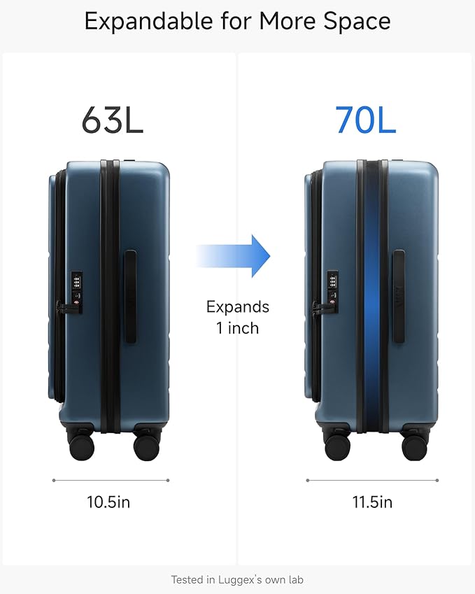 Checked Luggage Top Opening, FLT Expandable Polycarbonate Hard Shell Suitcase - Image 5