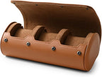 Oirlv Premium Leather Watch Roll Travel Case 3-Slot Watch Box - Image 6