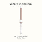 Conair Double Ceramic 1-Inch Curling Wand, Produces Flawless Waves, Curling Iron for Use on Medium and Long Hair, 30 Heat Setting Curling Iron, White