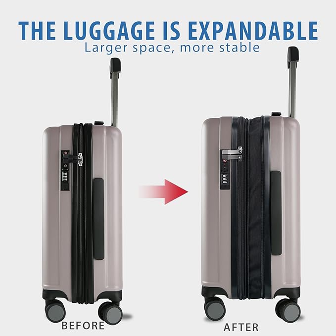 KROSER Hardside Expandable Carry On Luggage - Image 5