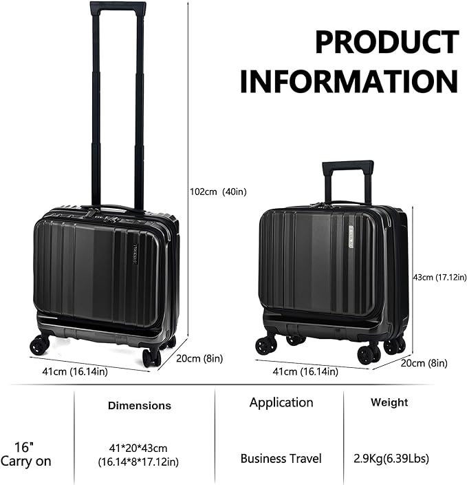 TydeCkare 16" Carry on Luggage - Image 3