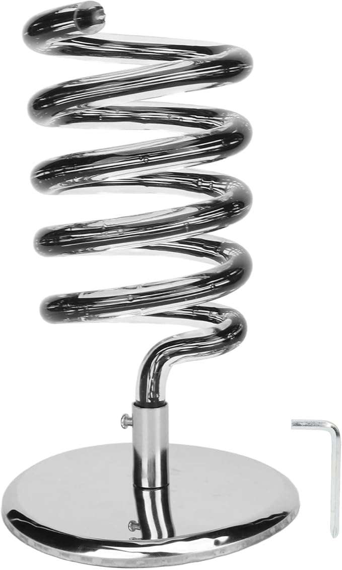 HURRISE Spiral Hair Dryer Holder, Spring Hair Dryer Hanging Rack, Spiral Hair Styling Station Spiral Salon Blow Dryer Holder Stand for Bathroom Hair Salon