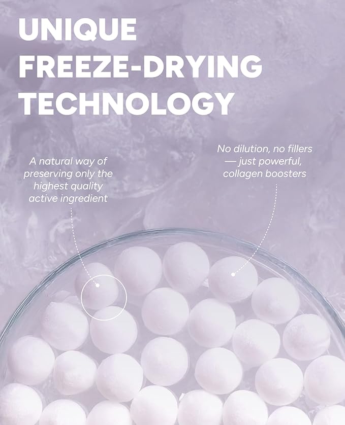 Collagen Boosting Melting Snowball Capsule (30ea) – 660,000ppm Hyaluronic Acid & 261,905ppm Hydrolyzed Collagen – Firm, Smooth, and Hydrated Skin – Freeze-Dried Capsule for Elasticity & Glow