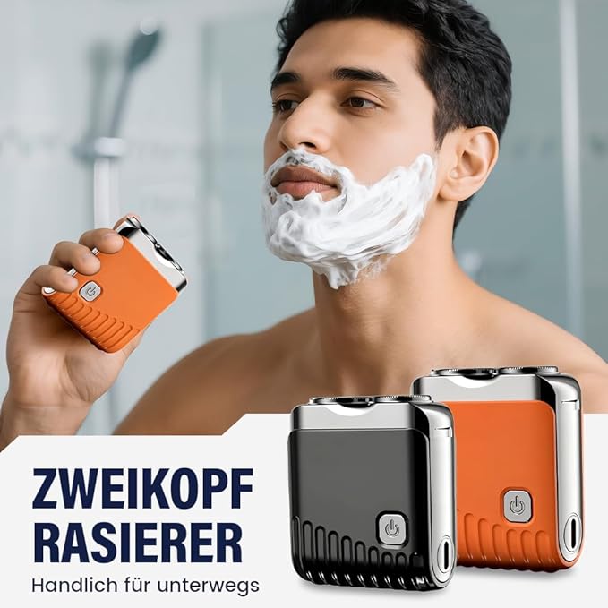 Mini Electric Shaver, Dual Head Waterproof Rechargeable Razor Mini Wet Dry - Image 4
