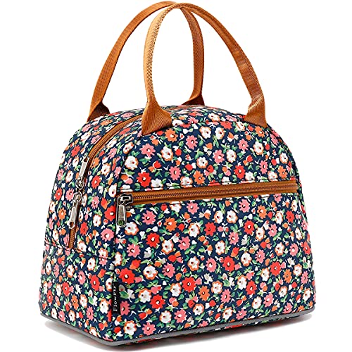 Insulated Lunch Cooler Bag (Floral#Red)