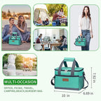 iknoe Large Foldable Cooler Bag, 8.5L Insulated Lunch Bag, Leakproof Lunch - Image 4