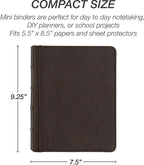 Samsill Vintage Leather Mini 3 Ring Binder 1 Inch Round Ring, 5.5 x 8.5 Inch - Image 8