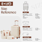 Coolife Suitcase Set 3 Piece Luggage Set Carry On Hardside Luggage - Image 7
