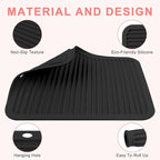 Oversize Silicone Heat Resistant Mat, Professional Hot Hair Tools Mat for Curling Iron, Flat Iron, Hair Straightener, Portable Hot Pad Cover with Velcro for Travel Home Salon(14.2" x 11.0")