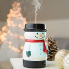 Airome Snowman Medium Porcelain Essential Oil Diffuser|100 mL Humidifying Ultrasonic Aromatherapy Diffuser 8 Colorful LED Lights, Intermittent & Continual Mist, Auto Shut-Off, White