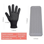 IKOCO Heat Gloves for Hair Styling, Heat Resistant Gloves with Silicone Mat Pouch for Curling Iron, Flat Iron, Straightener, Hot Hair Tools