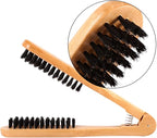 Professional V Shaped Hair Straightener Clamp Brush,Styling Tools Boar Bristle Double Sided Brush Comb Clamp, Styling Comb Hairdressing Tool
