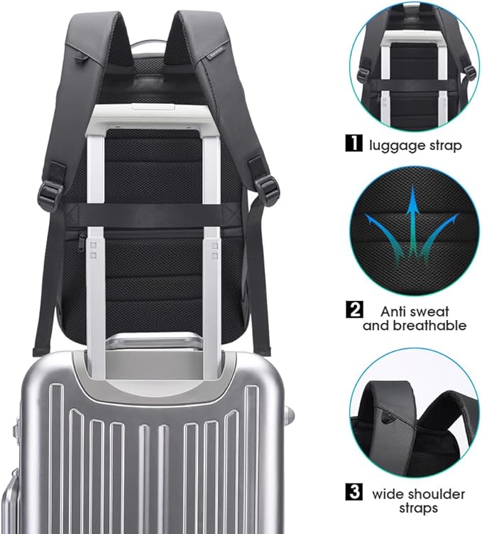 BANGE Anti Theft Backpack, Slim Laptop Backpacks Fit - Image 7