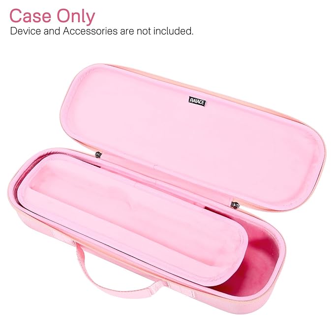 RAIACE Hard Storage Case Compatible with Dyson Airstrait Straightener, Travel Carrying Bag. (case only). (Pink)