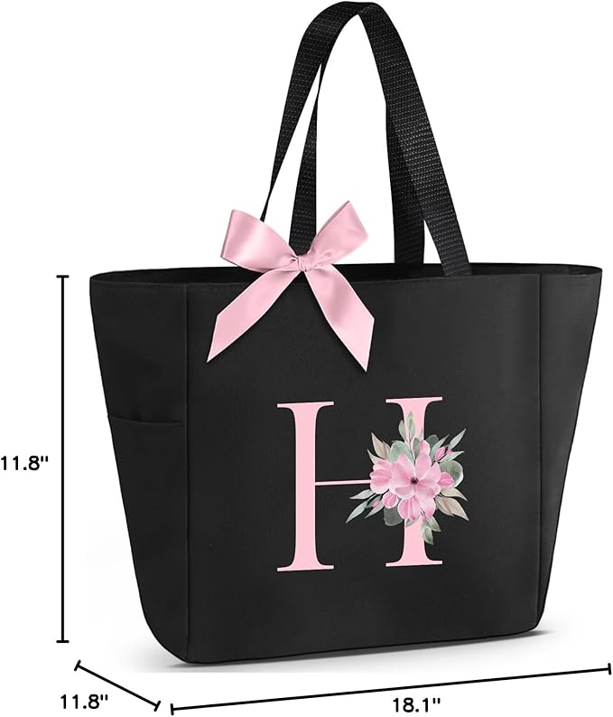 Vavabox Tote Bag, A-Z Initial Monogrammed Waterproof Tote Bag, Bridesmaid Gifts - Image 7
