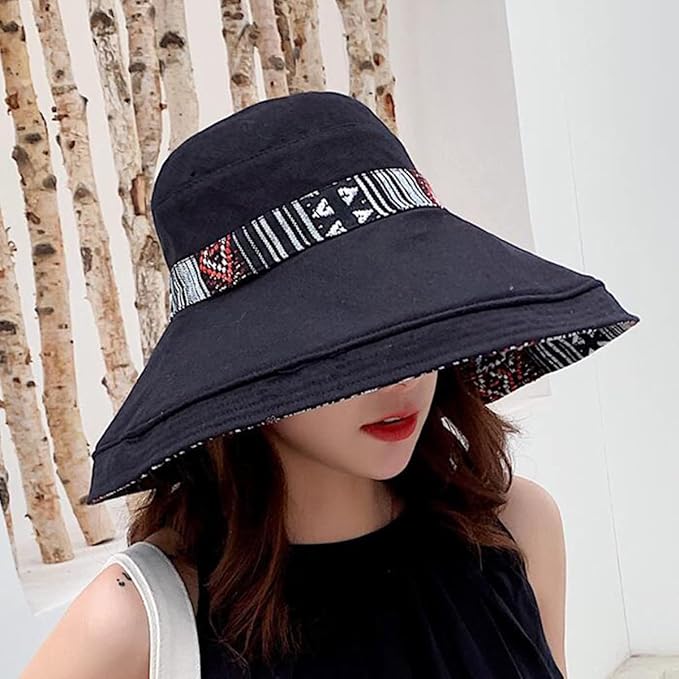 Women Wide Brim Sun Hats Metal Wired Edge Summer UV Protection Beach Fishing Hat - Image 6