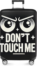 ANNA QUEEN Funny “Don’t Touch Me” Luggage Cover, Bold Black Suitcase Protector by ANNAQUEEN