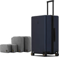 LEVEL8 Elegance Checked Luggage, 24 Inch Hardside Suitcase, Lightweight Matte by LEVEL8