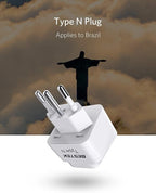 BESTEK Brazil, South Africa Travel Plug Adapter, Grounded Universal Type N Plug - Image 7