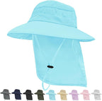 Sun Hats for Men Women, UPF50+ Protection Safari Hat, Wide Brim Fishing Hat by Rosoz