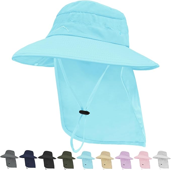Sun Hats for Men Women, UPF50+ Protection Safari Hat, Wide Brim Fishing Hat by Rosoz
