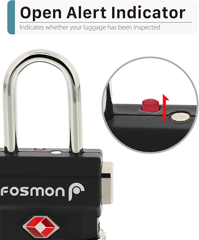Fosmon TSA Approved Luggage Locks, Suitcase Travel Lock - Image 6