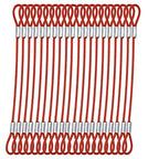 1/8"(3mm) Wire Diam Stainless Steel Cable Eyelets Loops Short Rope Lanyard Safety Tether Chain Lock with Vinyl Coated Cover, 15Pcs 8" Long Red (8 inches - 15 Pcs / Red-B)