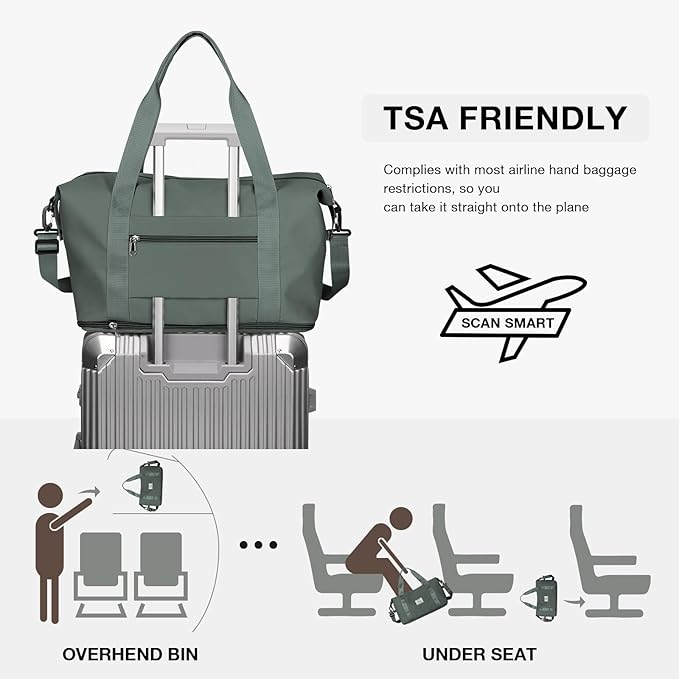 Travel Duffel Bag, Sports Tote Gym Bag, Shoulder Weekender Overnight Bag - Image 4