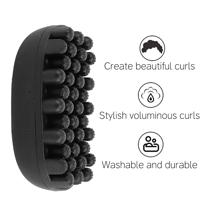 Rubber Curling Hair Brush: Twist King Sponge for Afro Hair, Washable Curl Sponge Styling Tool Durable Curling Comb For Men Women Boy Girl Long Short Hair Black (Small Tooth)