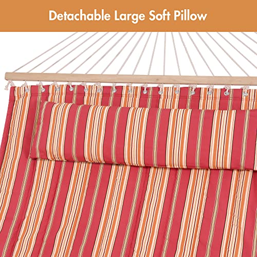 Outdoor Hammock with Stand 12FT (2 Person With Stand / Red Stripes)