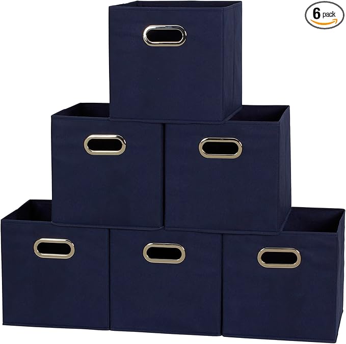 Household Essentials 81-1 Foldable Fabric Storage Bins | Set of 6 Cubby Cubes by HouseholdEssentials