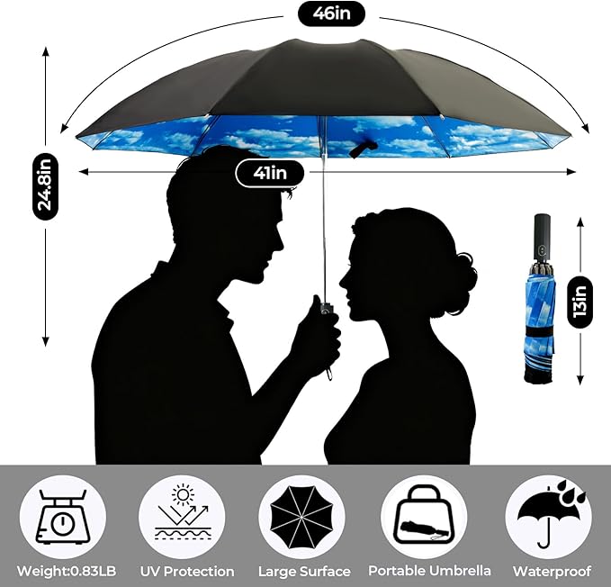 LLanxiry Compact Travel Umbrella, Mini Windproof Umbrellas - Image 4