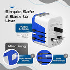 Ceptics Universal Travel Adapter Plug World Power W/ 4 USB Ports - Image 6