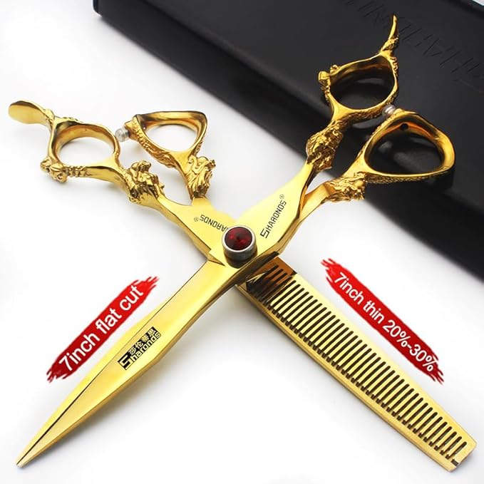 Hair Scissors 6/7/8/9-inch 440C High Hardness For Hairdressers Haircuts Cuttinging Scissors Professional Haircut (7 inch-3pc)