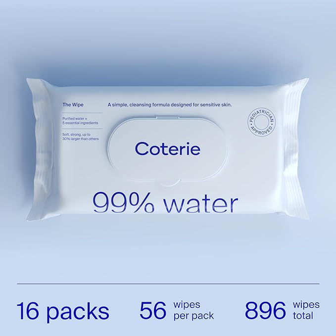 Coterie Baby Wipes for Sensitive Skin, Plant-Based and Plastic-Free Fibers - Image 6