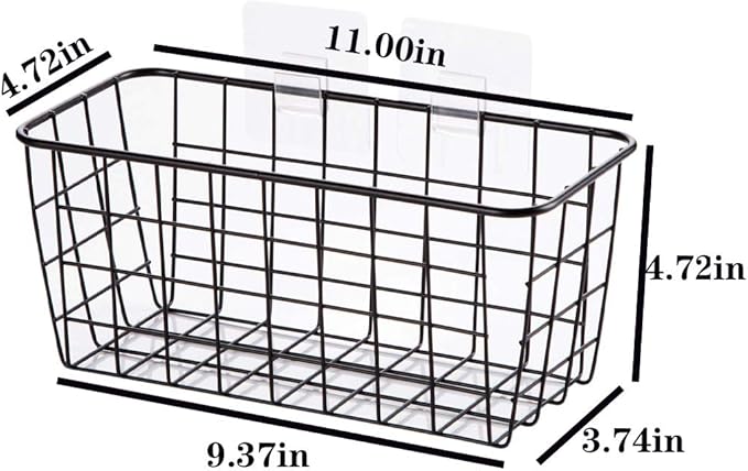 3 Set LeleCAT Adhesive Over the Cabinet Door Wire Baskets - Image 3