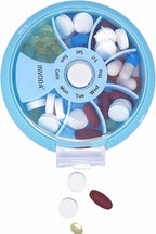 INVODA Weekly Pill Organizer 7 Compartment Rotating Pill Box - Image 9