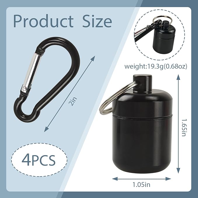 4-Pack Portable Earplug Keychain Case Waterproof Aluminum Travel Container - Image 2