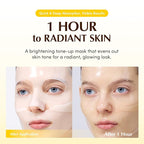 EQQUALBERRY Collagen Glow Up Mask - Niacinamide & Low Molecular Collagen for Brightening and Radiance Boosting | Korean Collagen Face Mask for Glass Skin, 4 Sheets, 1.01 OZ.