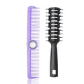 2Pcs Professional Barber Comb, Spinner Wide Tooth Hair Comb Anti Static Cutting Comb, Barbers Styling Curly Parting Set for Men and Women All Hair Types (Purple)