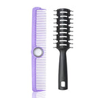 2Pcs Professional Barber Comb, Spinner Wide Tooth Hair Comb Anti Static Cutting Comb, Barbers Styling Curly Parting Set for Men and Women All Hair Types (Purple)
