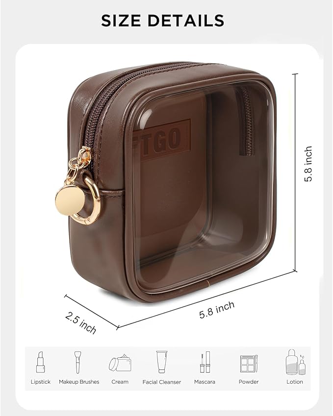 LETGO Small Cosmetic Bag for Purse Mini Makeup Bag for School Cute Clear Make - Image 2