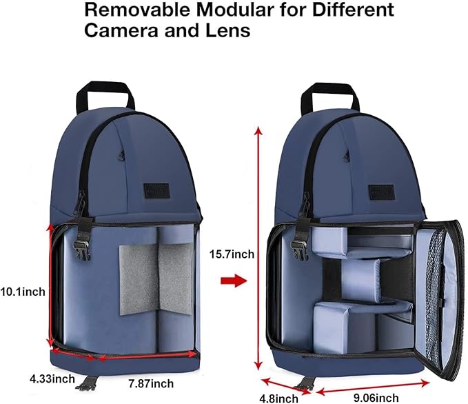 MOSISO Camera Sling Bag, DSLR/SLR/Mirrorless Camera Backpack Case Shockproof - Image 6